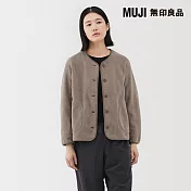 【MUJI 無印良品】女刷毛開襟衫 XL 摩卡棕