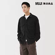 【MUJI 無印良品】男刷毛襯衫 M 黑色