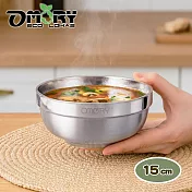 【OMORY】#304食尚不鏽鋼雙層隔熱碗- 15cm