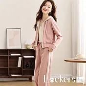 【Lockers 木櫃】粉色休閒撞色套裝 L114100104 粉色M
