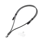 ELECOM 8mm手機肩背帶60W2合1充電線(附夾片)- 黑條紋