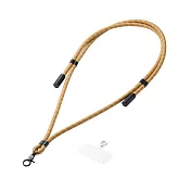 ELECOM 8mm手機肩背帶60W2合1充電線(附夾片)- 黃條紋