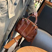 O-ni O-ni全新品精選優質頭層牛皮升級版大容量波斯頓包時尚托特包(品質保證)(bag-6155)  焦糖色