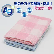 【BVD】銀纖維格子方巾單入(BT11003抑菌 消臭) 粉 34×34cm