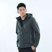 【遊遍天下】男款GlobeTex防水防風保暖刷毛軟殼外套(GJ23047) 3XL 太空灰