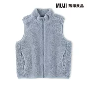 【MUJI 無印良品】兒童絨毛刷毛背心 110 煙燻藍