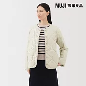 【MUJI 無印良品】女蓬鬆鋪棉刺縫外套 XL 象牙白
