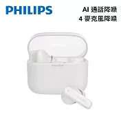 PHILIPS AI降噪4麥克風強化低音藍牙耳機-TAT2000 白