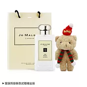 Jo Malone 聖誕限定香氛小熊禮袋組(香水100ml+聖誕熊+品牌提袋)-英國梨/鼠尾草兩款可選-交換禮物-國際航空版 鼠尾草與海鹽