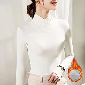 【AnZa】輕磨毛德絨V領內搭打底上衣(2色)     FREE 白色