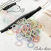 【卡樂熊】小清新迷你高彈力袋裝100入細軟髮橡皮筋/髮束- 晨光色系