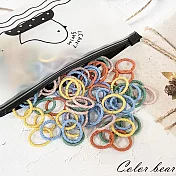 【卡樂熊】小清新迷你高彈力袋裝100入細軟髮橡皮筋/髮束- 焦糖色系