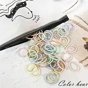 【卡樂熊】小清新迷你高彈力袋裝100入細軟髮橡皮筋/髮束- 柔色系