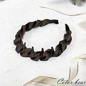 【卡樂熊】基本高顱頂齒梳造型髮箍- 緞面咖