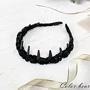 【卡樂熊】基本高顱頂齒梳造型髮箍- 星空黑