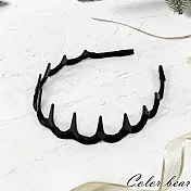 【卡樂熊】基本磨砂純色齒梳造型髮箍- 纏布黑色