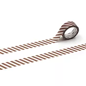 【日本mt和紙膠帶】1P Deco系列 ‧ 斜條紋/棕色