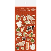 【日本Wa-Life】冬限定｜金箔裝飾貼紙 ‧ 貓咪與禮物