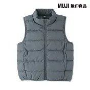 【MUJI 無印良品】兒童可水洗鋪棉撥水加工背心 110 煙燻藍