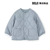 【MUJI 無印良品】幼兒可水洗鋪棉撥水加工刺縫外套 80 煙燻藍