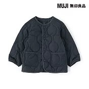 【MUJI 無印良品】幼兒可水洗鋪棉撥水加工刺縫外套 80 深藍