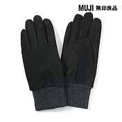 【MUJI 無印良品】撥水加工防風起毛觸控手套 L 黑色