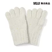 【MUJI 無印良品】兒童再生聚酯纖維混伸縮手套 FREE 粉米