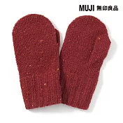 【MUJI 無印良品】幼兒再生聚酯纖維混伸縮二指手套 FREE 紅色