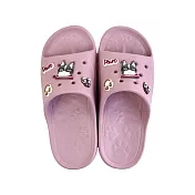 【Kusuguru Japan】日本眼鏡貓 洞洞鞋 輕量防水雲朵厚底拖鞋 附鞋扣 - 鬥牛犬款 -粉色M號