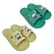 【Kusuguru Japan】日本眼鏡貓 洞洞鞋 輕量防水雲朵厚底拖鞋 附鞋扣-折耳貓款 -黃色M號