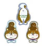 【Kusuguru Japan】日本眼鏡貓 清潔海棉 療癒的家事系列造型海綿刷三件組-柴尻君 -黃色款