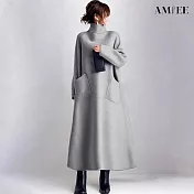【AMIEE】高領連衣裙(KDSQ-467) M 灰色