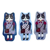 【Kusuguru Japan】日本眼鏡貓 清潔海棉 療癒的家事系列造型海綿刷三件組-鈴蘭堂 Parlor -藍色款