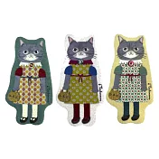 【Kusuguru Japan】日本眼鏡貓 清潔海棉 療癒的家事系列造型海綿刷三件組-鈴蘭堂 Parlor -綠色款