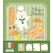 【日本Wa-Life】小廚房Viva Italia 便條紙 ‧ 麵包比熊主廚