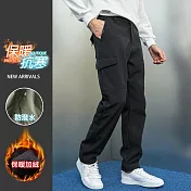 【KISSDIAMOND】G-Pro防風雨加絨衝鋒工裝褲(男女款/KDFP-105) M 黑色