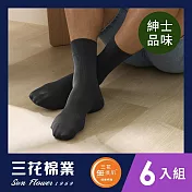 【SunFlower三花】無痕肌素面紳士休閒襪.襪子(6雙組) 素面黑