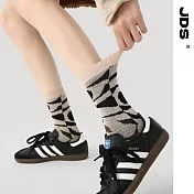 【JDS設計襪】精梳棉塗鴉設計襪  多邊形夢 米黑色