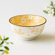 【日本野田】美濃燒｜Cosmos小花 陶瓷餐碗13cm ‧ 黃