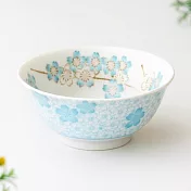 【日本野田】美濃燒｜千年櫻 陶瓷丼餐碗15cm ‧ 天藍