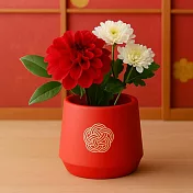 【日本Green House】迎春招福 緣結 塑膠盆栽S ‧ 紅