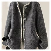 【Lockers 木櫃】簡約貝殼袖毛呢大衣 L114103108 深灰色M