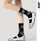 【JDS設計襪】精梳棉塗鴉設計襪   未眠黑夜 黑色