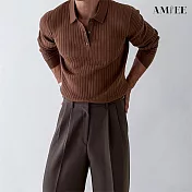 【AMIEE】純色針織打底上衣(男裝/KDTQ-107) 2XL 棕色