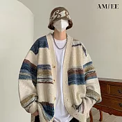【AMIEE】美式慵懶風毛衣(男裝/KDTQ-A337) 2XL 杏色