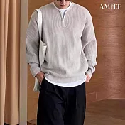 【AMIEE】痞帥寬鬆針織衫(男裝/KDTQ-Z85) 2XL 灰色