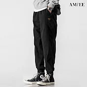 【AMIEE】潮流百搭工裝褲(男裝/KDPQ-738) M 黑色