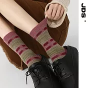 【JDS設計襪】精梳棉塗鴉設計襪    矩陣之舞  酒紅