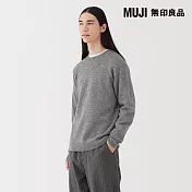 【MUJI 無印良品】男羊毛可水洗中密織圓領針織衫 S 灰色
