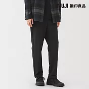 【MUJI 無印良品】男防風內起毛彈性錐形褲 S 黑色